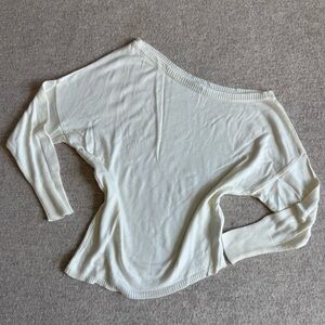 Off-the-Shoulder Cream Sweater